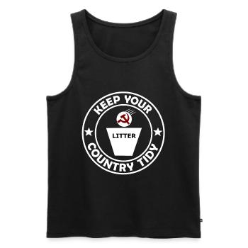 Die Kapitalisten - Männer Premium Bio Tank Top - Schwarz - Vorne - Michal (187cm)