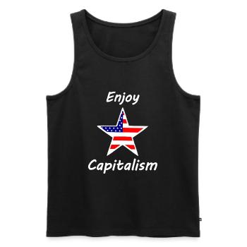 Geniese den Kapitalismus - Männer Premium Bio Tank Top - Schwarz - Vorne - Michal (187cm)