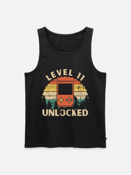 Level 11 freigeschaltet - Männer Premium Bio Tank Top - Schwarz