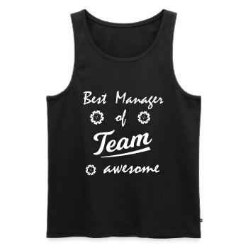 The Team Manager - Men's Premium Organic Tank Top - black - Front - Michal (187cm)