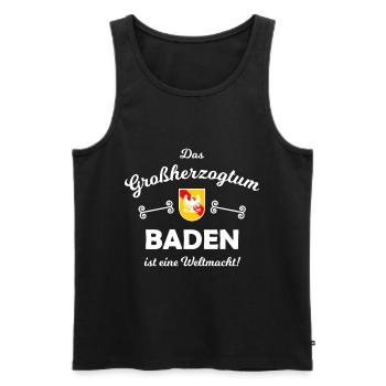 Das stolze Großherzogtum Baden - Männer Premium Bio Tank Top - Schwarz - Vorne - AI Model Male 178 light (178cm)