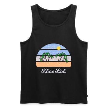 Le voyage à Khao Lak - Débardeur bio Premium Homme - noir - Devant - Michal (187cm)