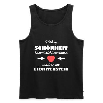 Die Schönheit aus Liechtenstein - Männer Premium Bio Tank Top - Schwarz - Vorne - Michal (187cm)