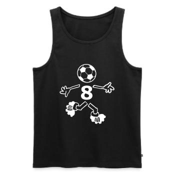 Number 8 - Men's Premium Organic Tank Top - black - Front - AI Model Male 178 light (178cm)