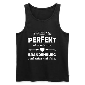 Brandenburg bei Berlin - Männer Premium Bio Tank Top - Schwarz - Vorne - AI Model Male 178 light (178cm)