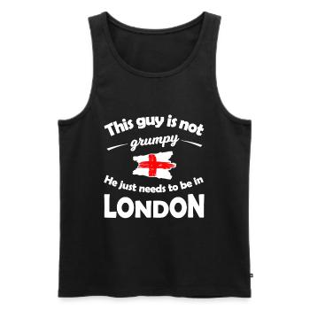 Urlaub in London - Männer Premium Bio Tank Top - Schwarz - Vorne - Michal (187cm)