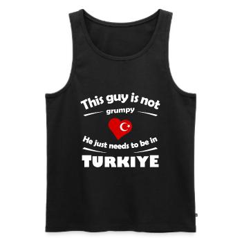 Der Urlaub in Antalya - Männer Premium Bio Tank Top - Schwarz - Vorne - AI Model Male 178 light (178cm)