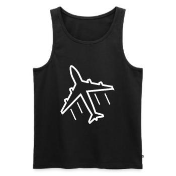Flugzeug am Himmel - Männer Premium Bio Tank Top - Schwarz - Vorne - AI Model Male 178 light (178cm)