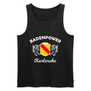 Die Heimatstadt Karlsruhe - Männer Premium Bio Tank Top - Schwarz - Vorne - Michal (187cm)