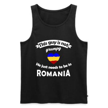 Le mal du pays en Roumanie - Débardeur bio Premium Homme - noir - Devant - Michal (187cm)