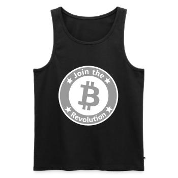 Monnaie et système monétaire - Débardeur bio Premium Homme - noir - Devant - AI Model Male 178 light (178cm)