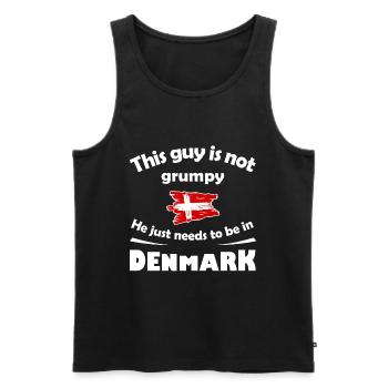 Logement au Danemark - Débardeur bio Premium Homme - noir - Devant - Michal (187cm)