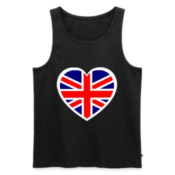 Das britische Herz - Männer Premium Bio Tank Top - Schwarz - Vorne - Michal (187cm)