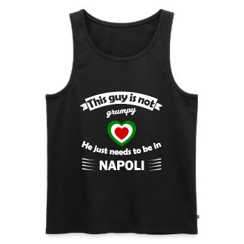 Heimweh nach Neapel - Männer Premium Bio Tank Top - Schwarz - Vorne - Michal (187cm)