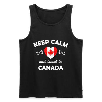 Le voyage au Canada - Débardeur bio Premium Homme - noir - Devant - Michal (187cm)