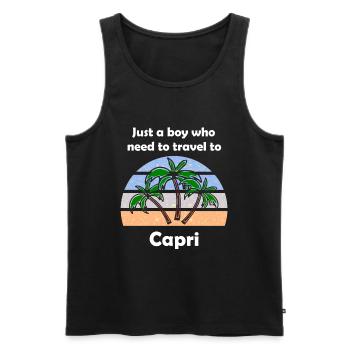 Urlaub auf Capri in Italien - Männer Premium Bio Tank Top - Schwarz - Vorne - Michal (187cm)