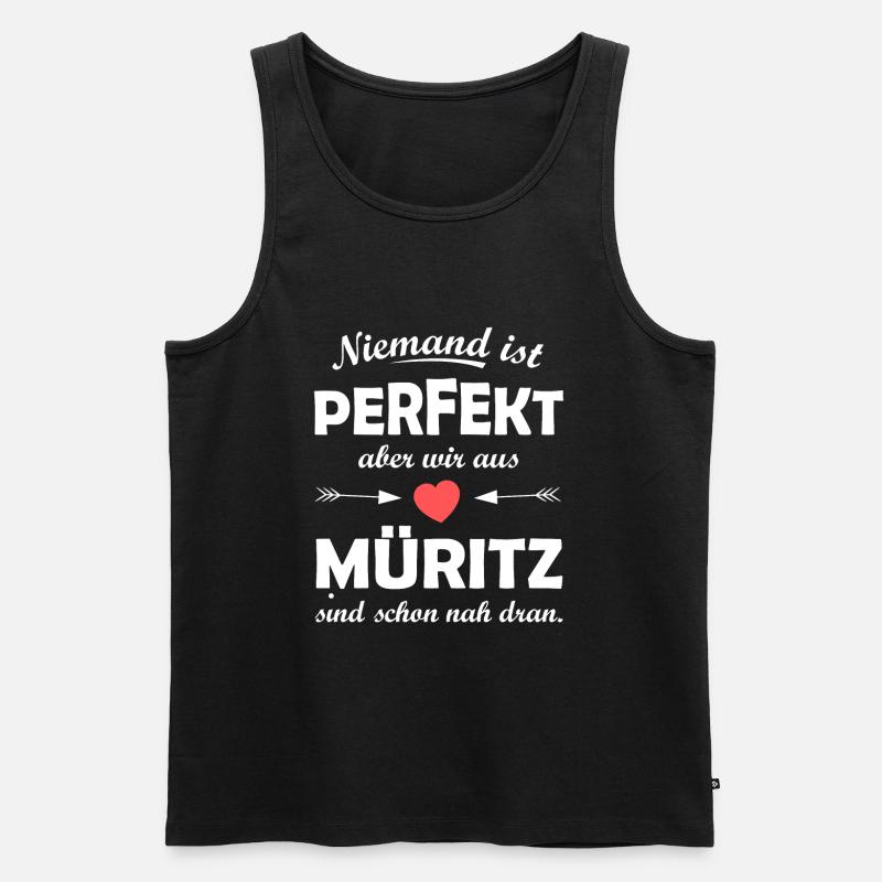 Müritz im Osten - Männer Premium Bio Tank Top - Schwarz