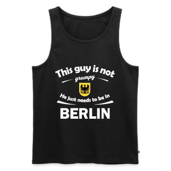 Ville natale de Berlin en Allemagne - Débardeur bio Premium Homme - noir - Devant - AI Model Male 178 light (178cm)