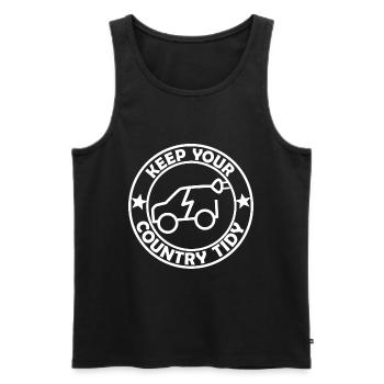 The electric vehicles - Men's Premium Organic Tank Top - black - Front - AI Model Male 178 light (178cm)