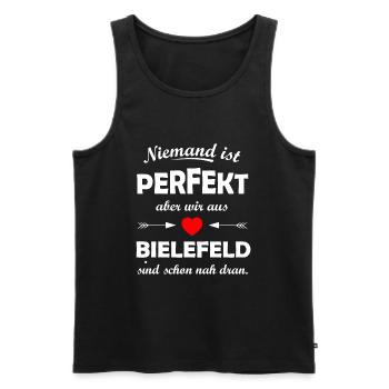 Les supporters de Bielefeld - Débardeur bio Premium Homme - noir - Devant - AI Model Male 178 light (178cm)