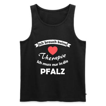 Therapy in the Palatinate - Men's Premium Organic Tank Top - black - Front - AI Model Male 178 light (178cm)