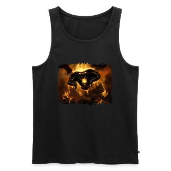 BALR0G Monstre De Feu - Débardeur bio Premium Homme - noir - Devant - AI Model Male 178 light (178cm)