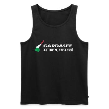 Gardasee, Garda - Männer Premium Bio Tank Top - Schwarz - Vorne - Michal (187cm)