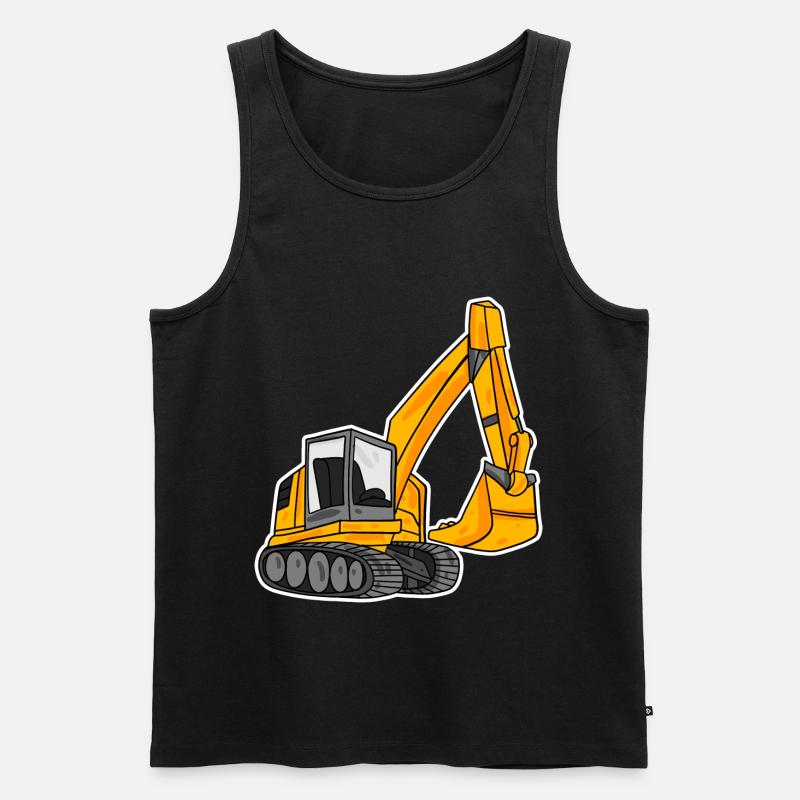 Koparka koparki łyżka - Ekologiczny tank top męski Premium - czarny