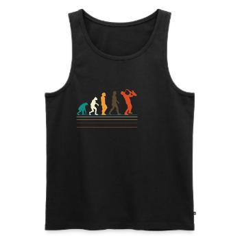 Human Evolution Saxophone - Männer Premium Bio Tank Top - Schwarz - Vorne - Michal (187cm)