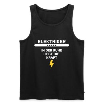 Électricien / La force réside dans le calme - Débardeur bio Premium Homme - noir - Devant - Michal (187cm)