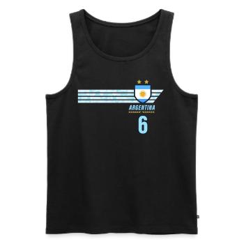 Argentinien Albiceleste Fußball Fan Trikot - Männer Premium Bio Tank Top - Schwarz - Vorne - Michal (187cm)