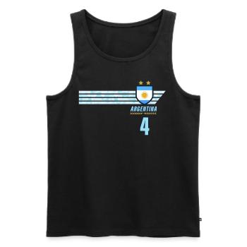 Argentinien Albiceleste Fußball Fan Trikot - Männer Premium Bio Tank Top - Schwarz - Vorne - Michal (187cm)