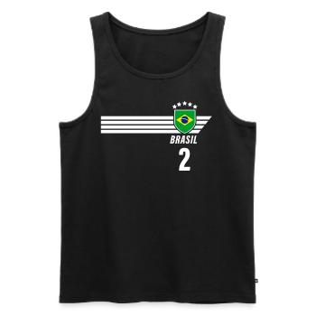 Brésil Maillot de fan de football brésilien Seleção - Débardeur bio Premium Homme - noir - Devant - AI Model Male 178 light (178cm)