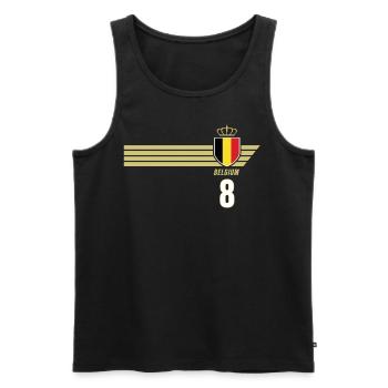 Belgien Teufel Patriotismus Fussball Fan Trikot - Männer Premium Bio Tank Top - Schwarz - Vorne - Michal (187cm)