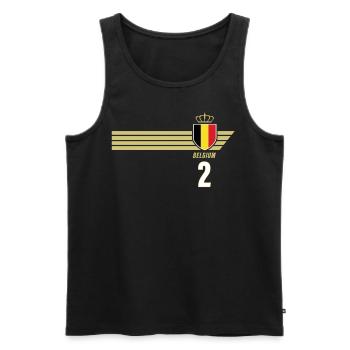 Belgien Teufel Patriotismus Fussball Fan Trikot - Männer Premium Bio Tank Top - Schwarz - Vorne - Michal (187cm)