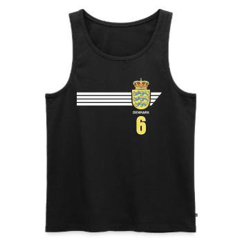 Denmark Football Danish Coat of Arms Flag Dynamite - Men's Premium Organic Tank Top - black - Front - Michal (187cm)