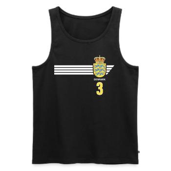 Denmark Football Danish Coat of Arms Flag Dynamite - Men's Premium Organic Tank Top - black - Front - Michal (187cm)