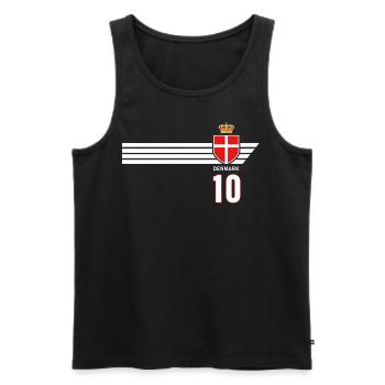 Denmark Football Danish Coat of Arms Flag Dynamite - Men's Premium Organic Tank Top - black - Front - Michal (187cm)