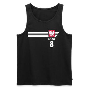 Poland Polska Polish Patriotism Football Fan - Men's Premium Organic Tank Top - black - Front - Michal (187cm)