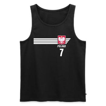 Poland Polska Polish Patriotism Football Fan - Men's Premium Organic Tank Top - black - Front - Michal (187cm)