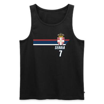 Serbie Srbija Patriotism Football Fan Jersey - Débardeur bio Premium Homme - noir - Devant - Michal (187cm)
