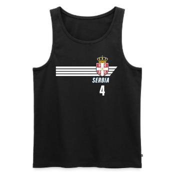 Serbien Srbija Patriotismus Fussball Fan Trikot - Männer Premium Bio Tank Top - Schwarz - Vorne - AI Model Male 178 light (178cm)