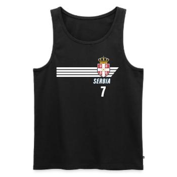 Serbien Srbija Patriotismus Fussball Fan Trikot - Männer Premium Bio Tank Top - Schwarz - Vorne - AI Model Male 178 light (178cm)