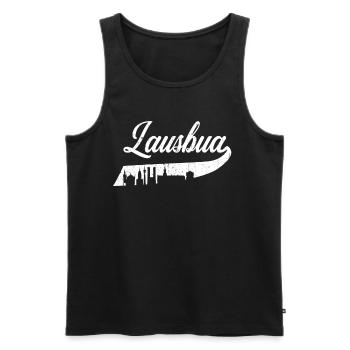 Lausbua Trachten Skyline Munich Volksfest Costume - Men's Premium Organic Tank Top - black - Front - AI Model Male 178 light (178cm)