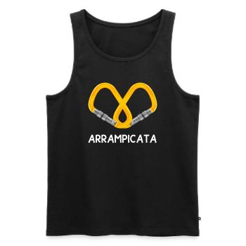 Climbing Mountaineering Mountaineering Alpine Carabiner - Men's Premium Organic Tank Top - black - Front - AI Model Male 178 light (178cm)