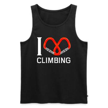 Ich Liebe Klettern Bergsteiger Wandern Kletterer - Männer Premium Bio Tank Top - Schwarz - Vorne - Michal (187cm)
