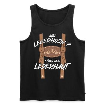 Bayrische Lederhosen Ersatz Hirsch Volksfest - Männer Premium Bio Tank Top - Schwarz - Vorne - AI Model Male 178 light (178cm)