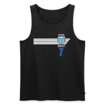 Greece Hellas Greece Greek Football - Men's Premium Organic Tank Top - black - Front - Michal (187cm)