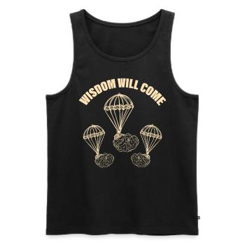 Sarcasm Wisdom Becomes Coming Brain Know-it-All - Men's Premium Organic Tank Top - black - Front - Michal (187cm)