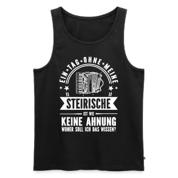 Tag ohne Steirische Akkordeon Ziehharmonika - Männer Premium Bio Tank Top - Schwarz - Vorne - AI Model Male 178 light (178cm)